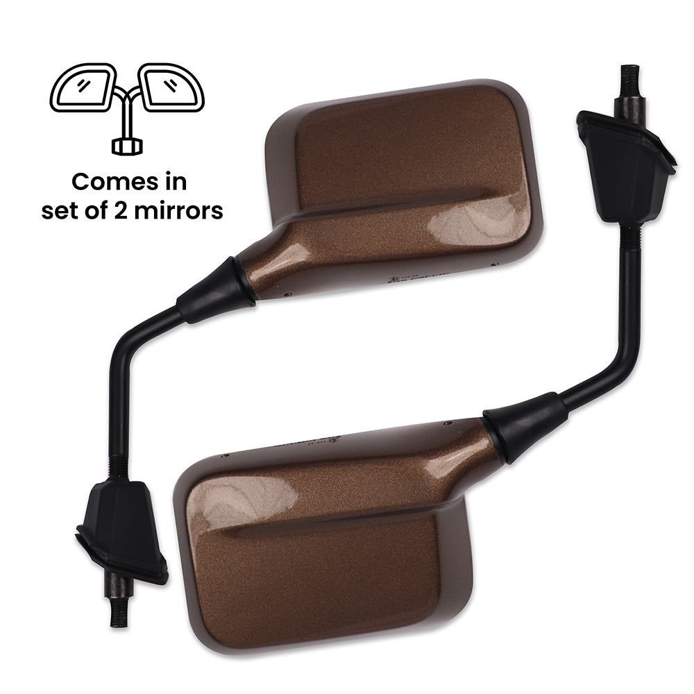 TVS Mirror Set (Left & Right) for IQUBE - Walnut Brown